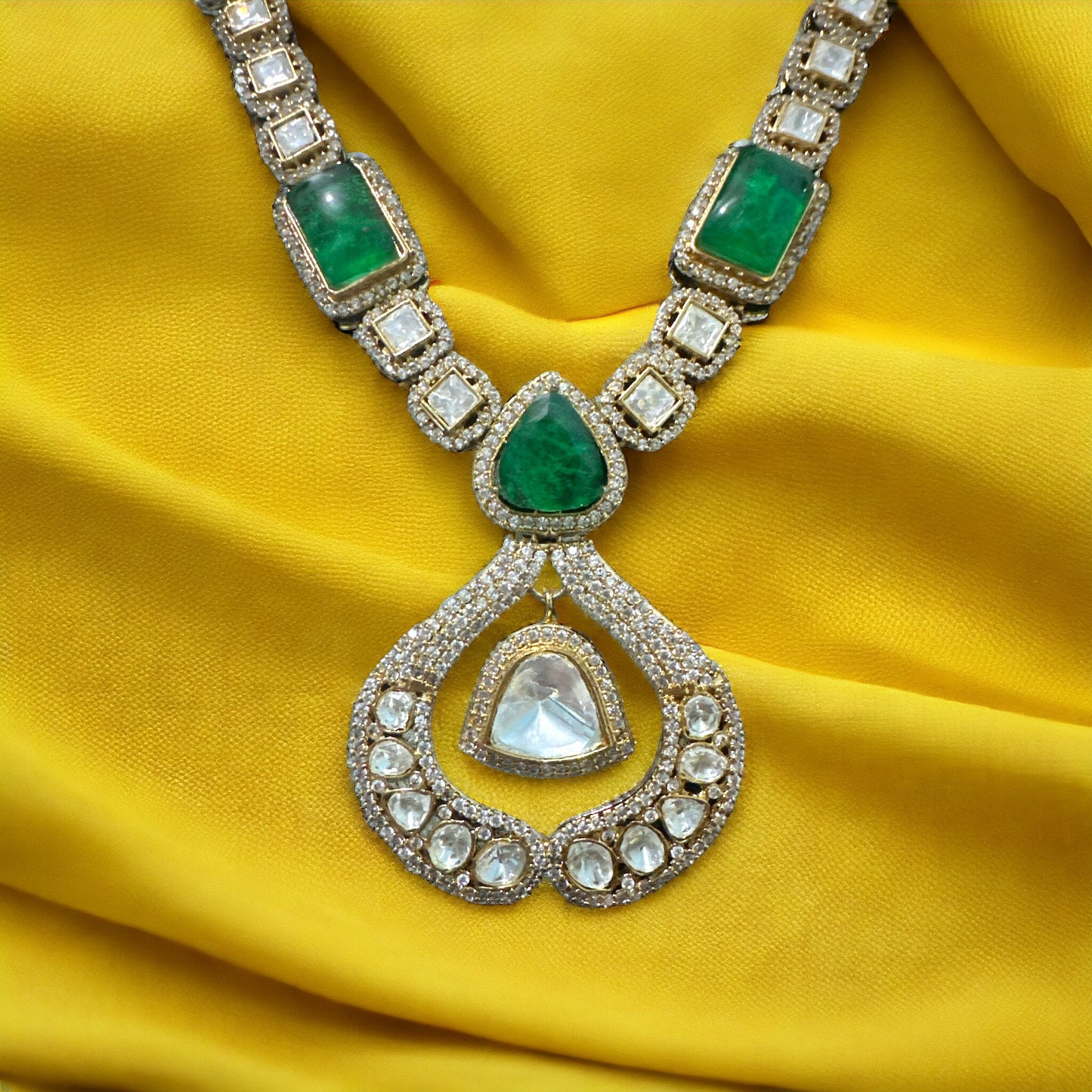 Emerald and Cut Diamond